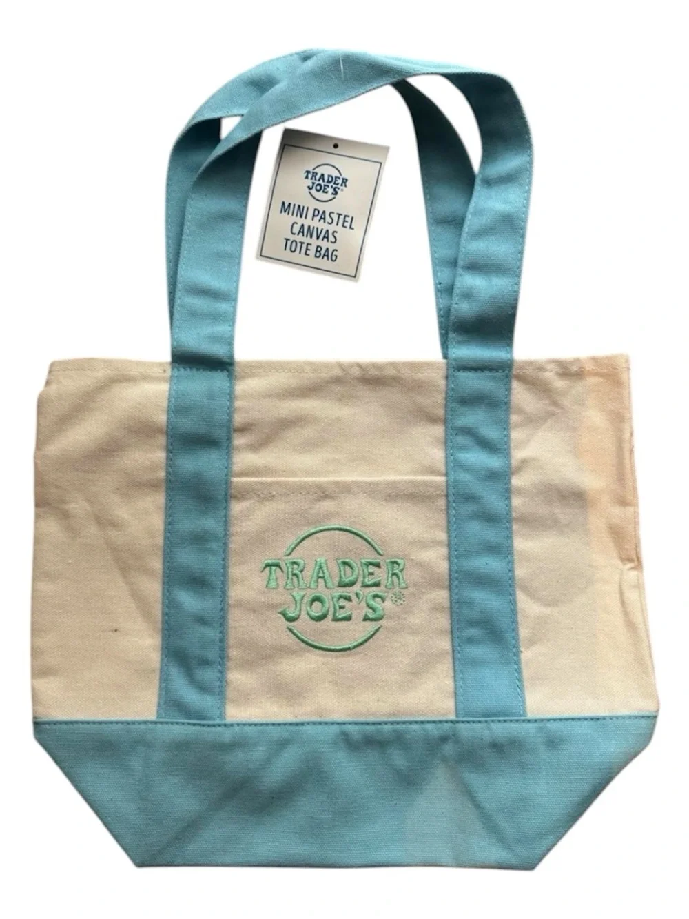 Trader Joe'S Mini Pastel Canvas Tote Bag